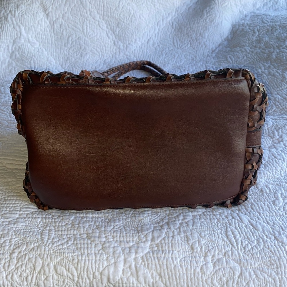 Dooney & Bourke brown leather satchel handbag medium size strappy bag w hang tag - Picture 2 of 9